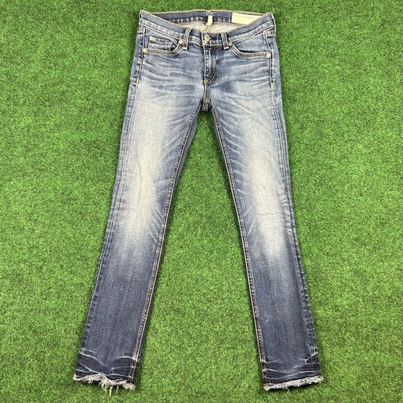 Rag & Bone Womens Size 25 Low Rise Crop Raw Hem Denim Jeans USA‎ Made - Picture 2 of 9